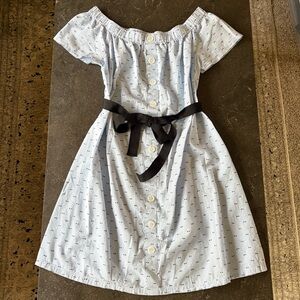 Motherhood Maternity Elastic Shoulder Neckline Cotton Dress Sz Large